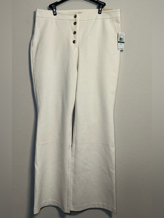 Michael Kors Pants - Michael Kors High-Waist Button-Front White Pants